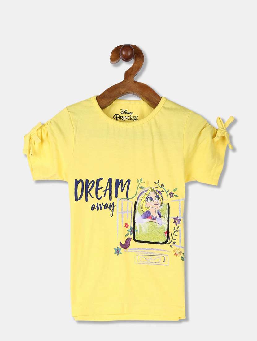 girls round neck front print t-shirt 