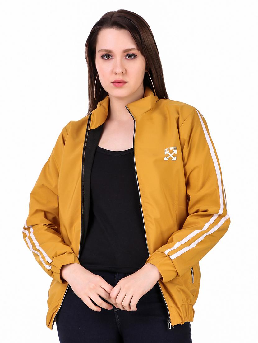 yellow solid long sleeve jacket - 19670895 -  Zoom Image - 0