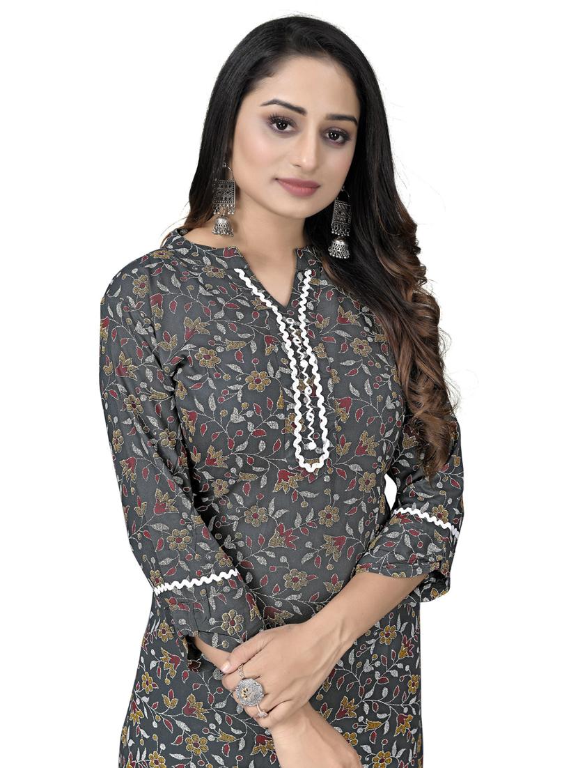 printed a-line kurta - 19672031 - Standard Image - 3