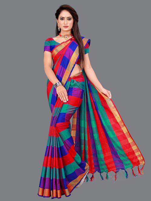 check chettinad saree with blouse - 19672447 - Standard Image - 0