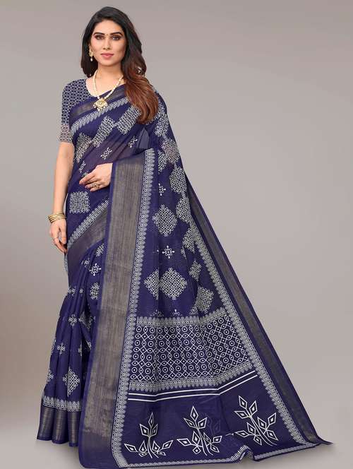 printed woven saree with blouse - 19672470 -  Standard Image - 0
