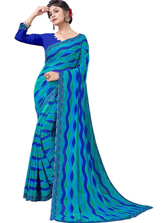 self-design printed  saree with blouse - 19672599 -  Zoom Image - 0