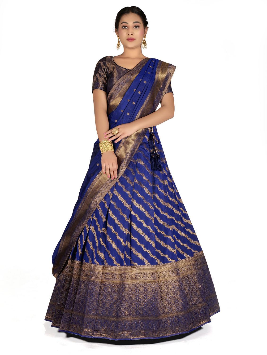 blue art silk lehenga - 19679018 - Zoom Image - 0