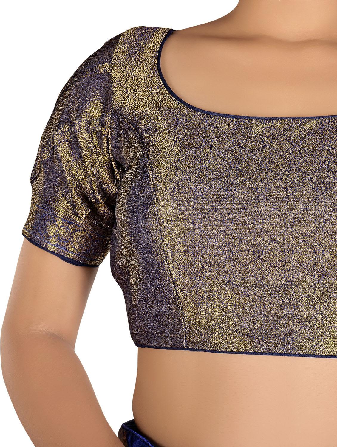 blue art silk lehenga - 19679018 - Standard Image - 3