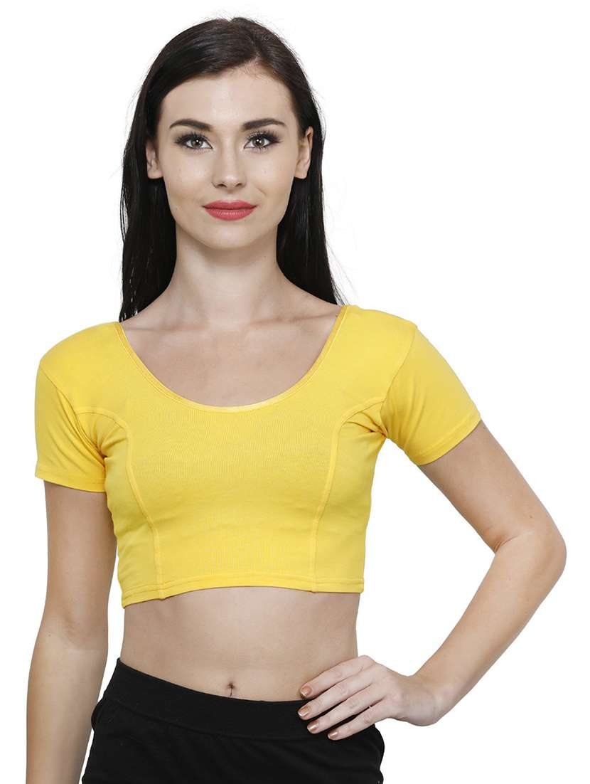 women solid short sleeve stitched blouse