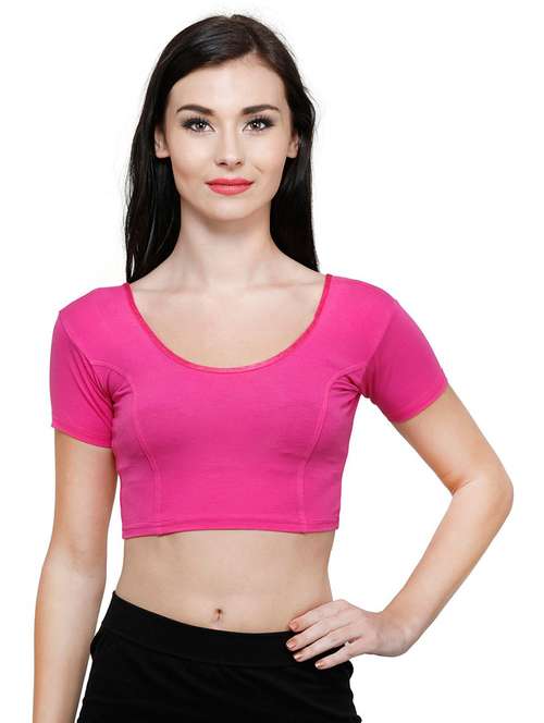 pink cotton blend regular blouse - 19682059 -  Standard Image - 0