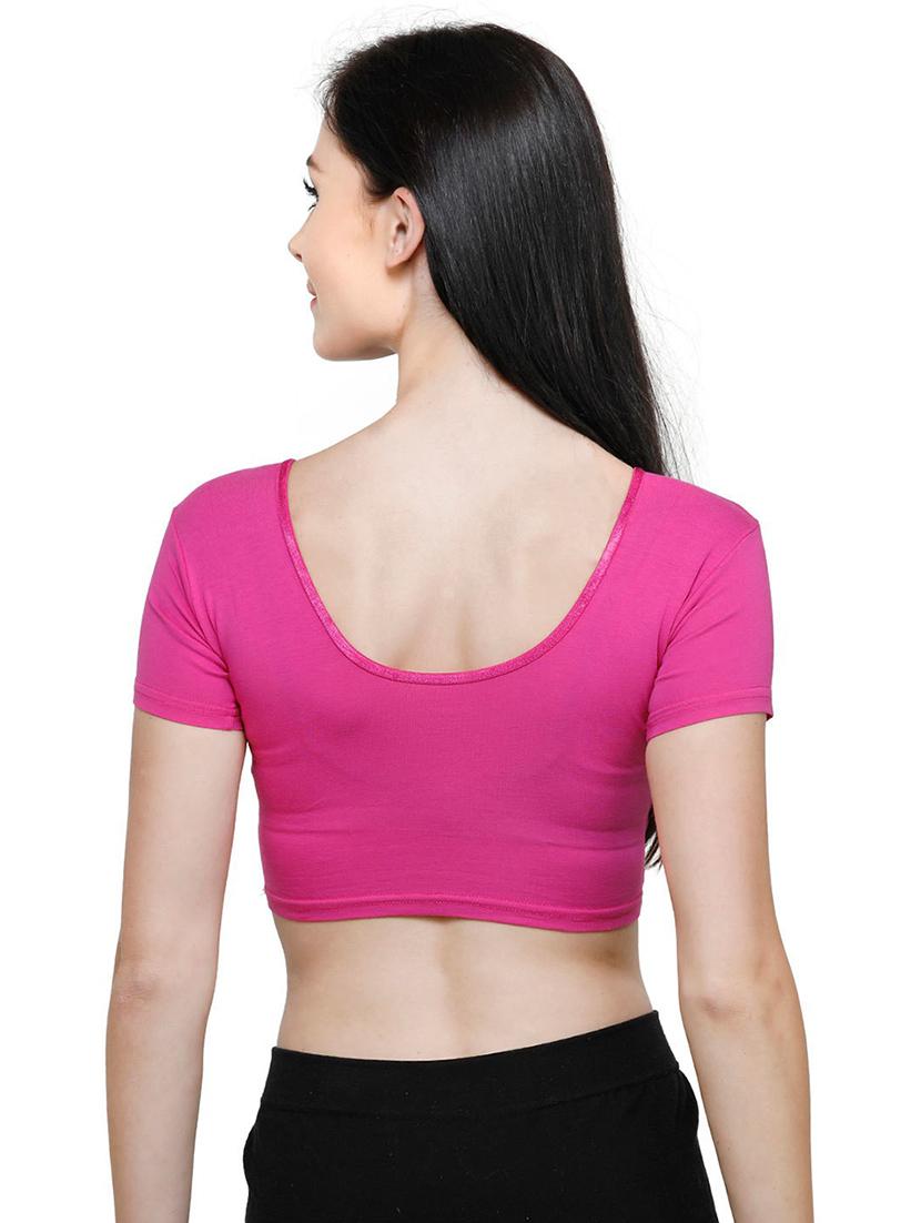 pink cotton blend regular blouse - 19682059 - Standard Image - 3