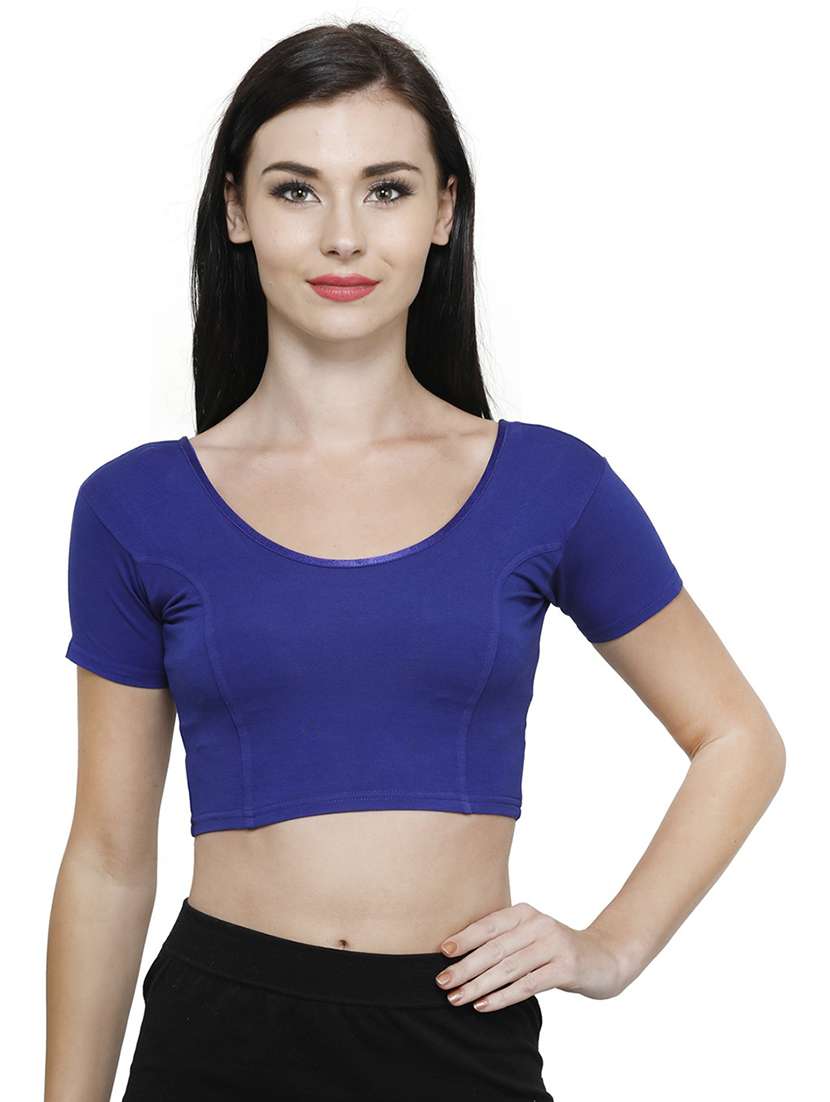 women solid short sleeves stitched blouse