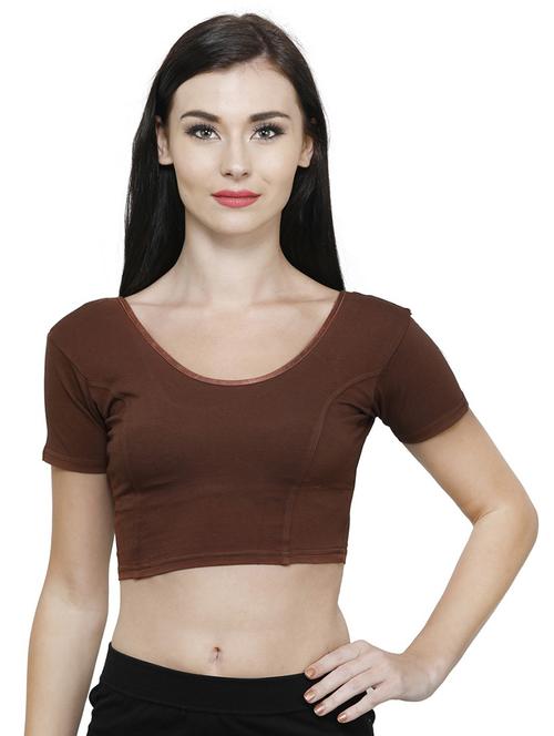 women solid round neck stitched blouse - 19682065 -  Standard Image - 0