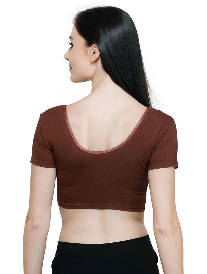 women solid round neck stitched blouse - 19682065 - Standard Image - 3
