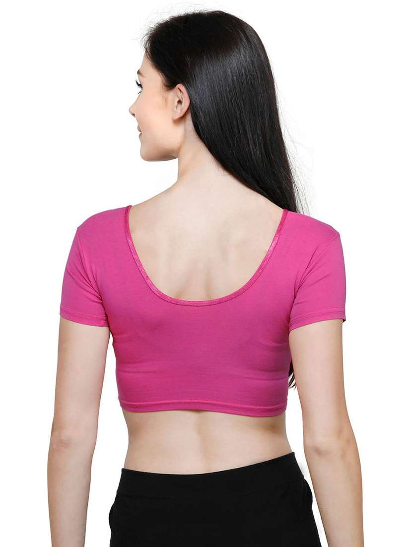 women solid round neck stitched blouse - 19682067 - Standard Image - 3