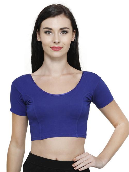 blue cotton blend regular blouse - 19682083 -  Standard Image - 0