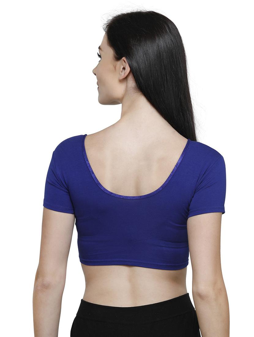 blue cotton blend regular blouse - 19682083 - Standard Image - 3