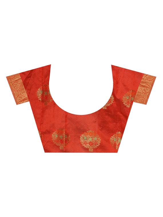 ethnic motifs woven saree with blouse - 19682400 - Standard Image - 3