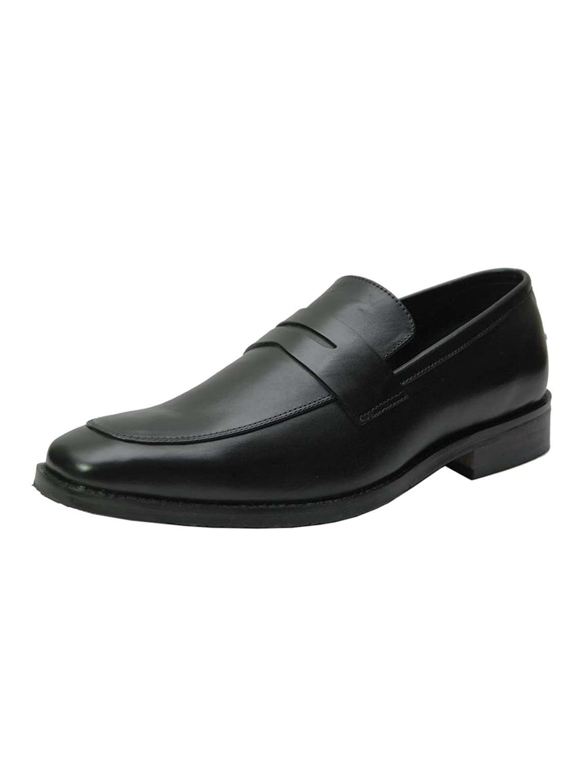 black solid formal slip on