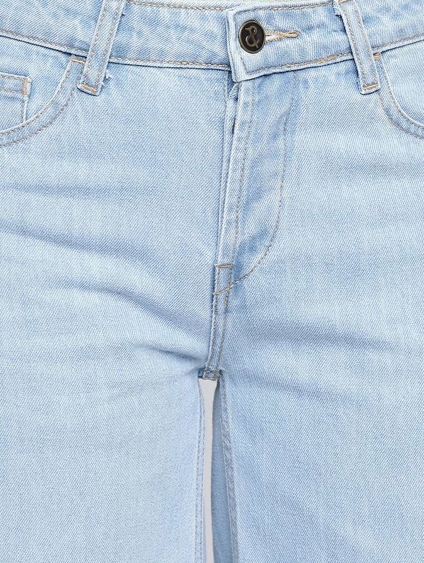 Women's Plain Wide Leg Jeans