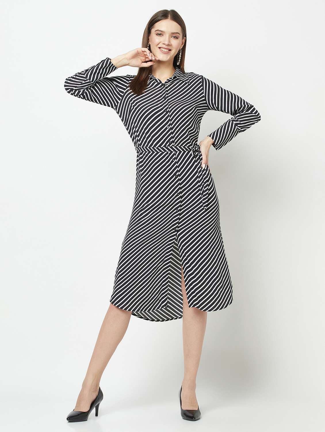women's shirt striped dress