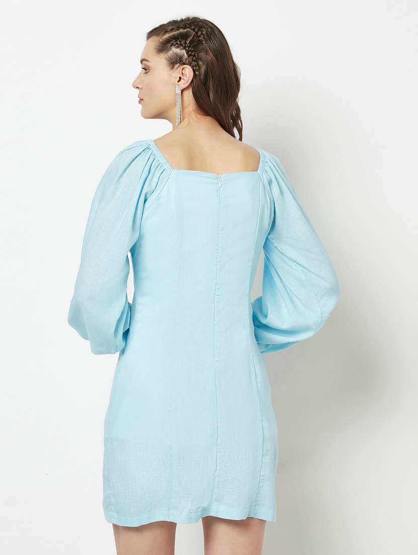 women's fit & flare solid dress - 19684876 - Standard Image - 3