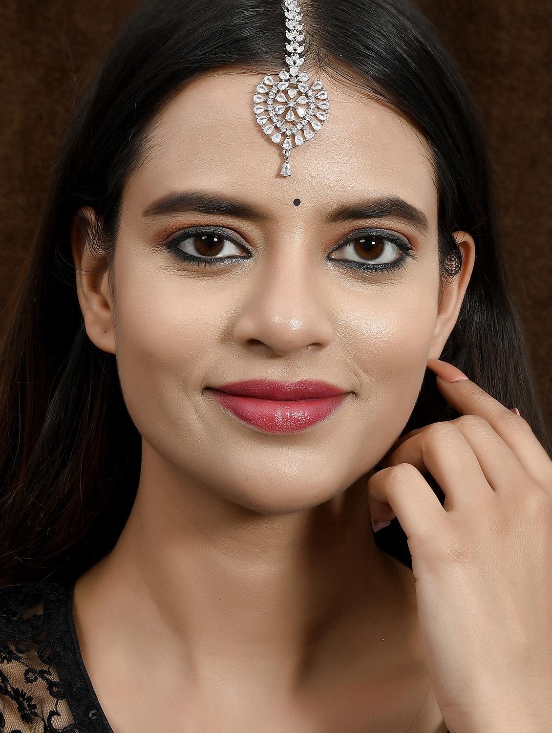 silver maang teeka - 19684894 - Standard Image - 3