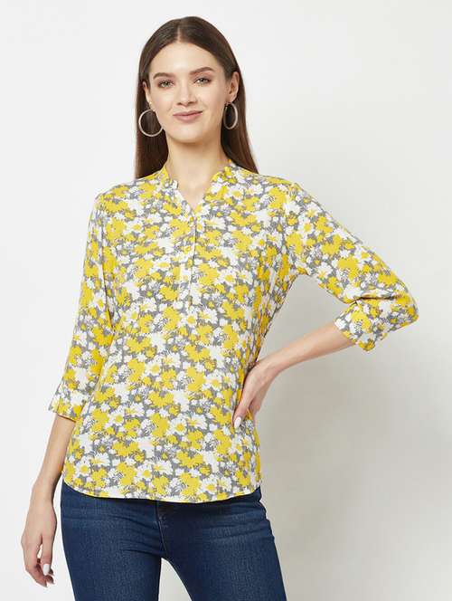 women's straight mandarin neck top - 19684912 -  Standard Image - 0