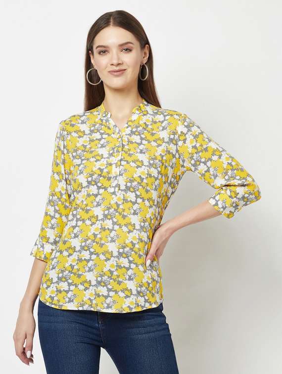 women's straight mandarin neck top - 19684912 -  Zoom Image - 0