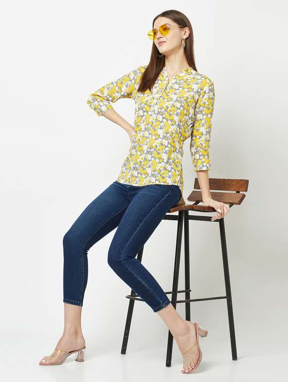 women's straight mandarin neck top - 19684912 - Standard Image - 5