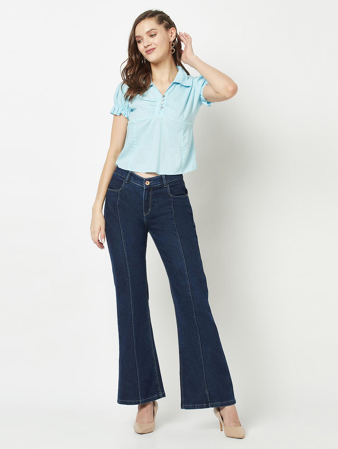 women's crop collared top - 19684915 - Standard Image - 5