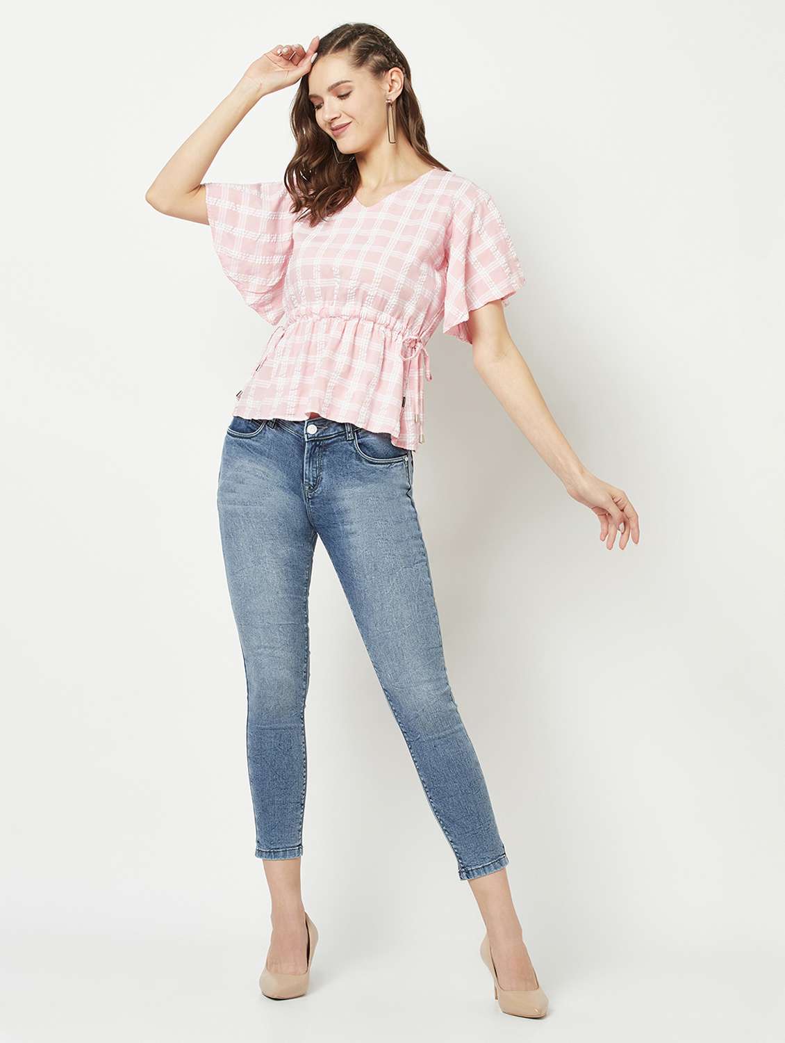 Women's Peplum V Neck Top - 19684918 -  Standard Image - 5