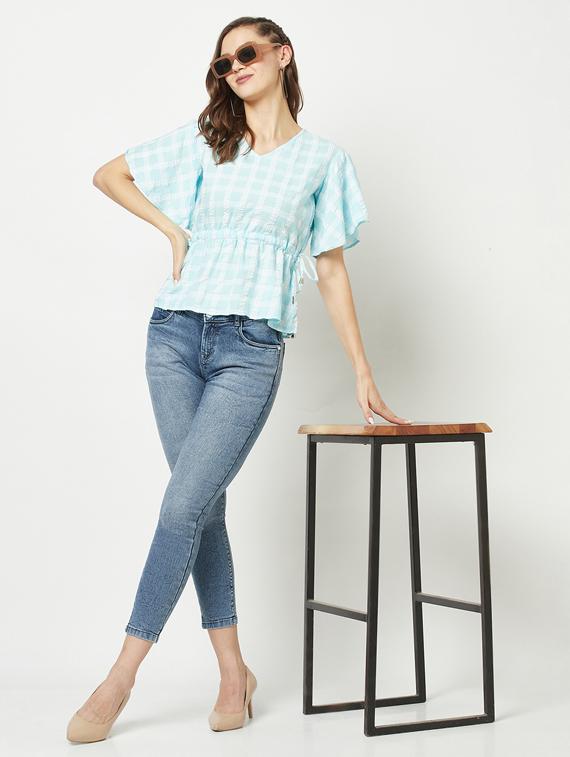 women's peplum v neck top - 19684919 - Standard Image - 5