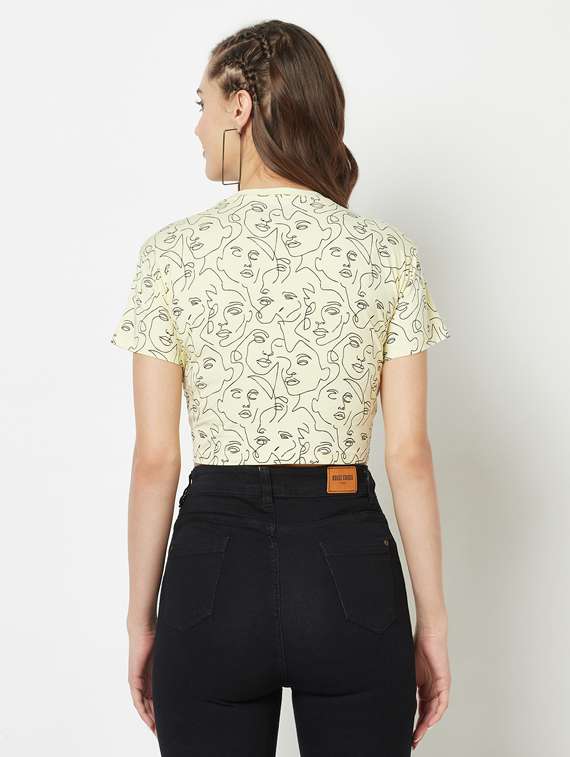 women's crop round neck top - 19684920 - Standard Image - 3