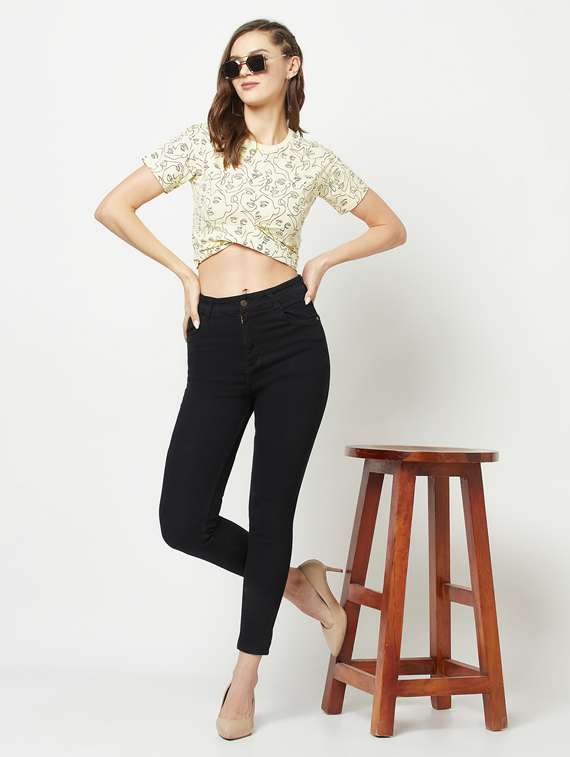 women's crop round neck top - 19684920 - Standard Image - 5
