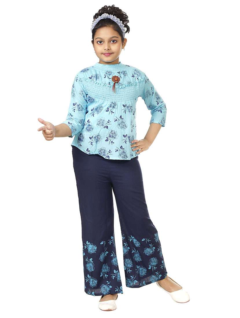 girls printed full length set