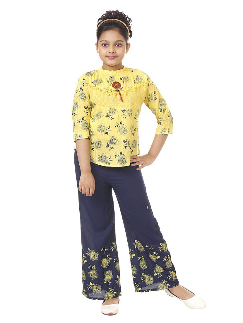 girls printed full length set