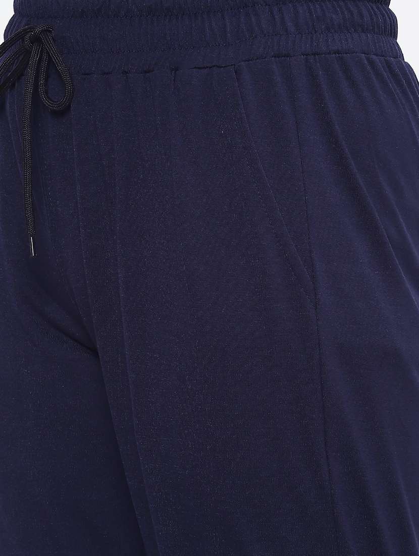 navy blue solid mid rise jogger - 19686681 -  Standard Image - 5