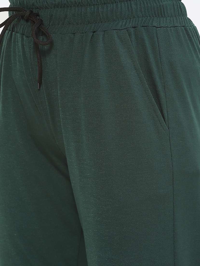 bottle green solid mid rise jogger - 19686682 -  Standard Image - 5