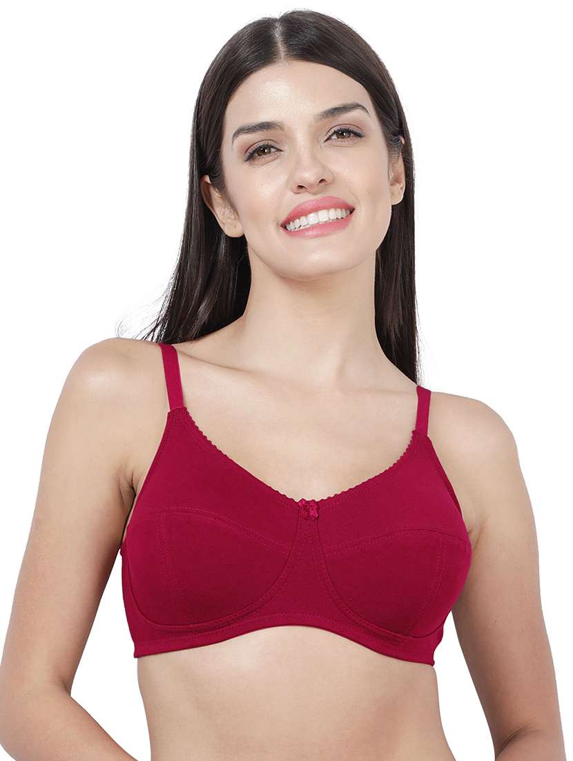 red cotton blend tshirt bra