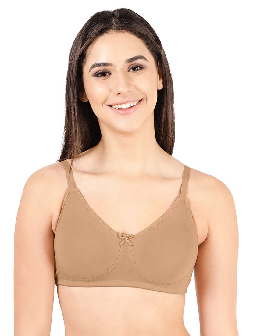 beige cotton blend tshirt bra