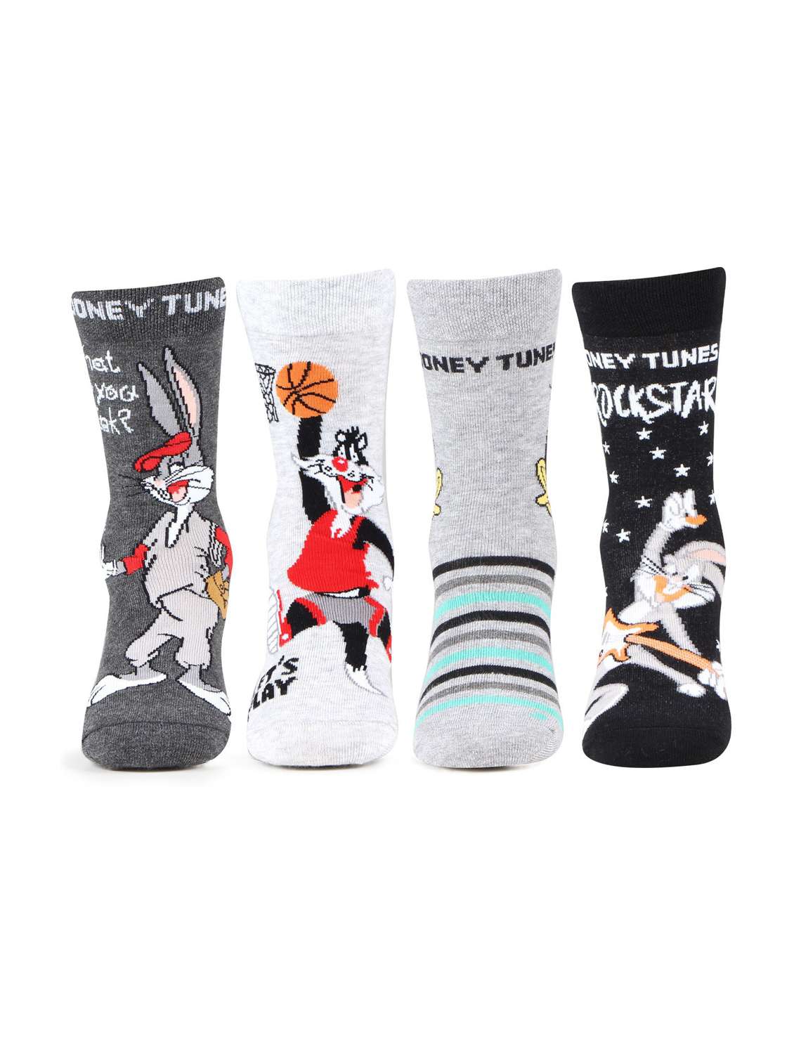 boys pack of 4 printed socks