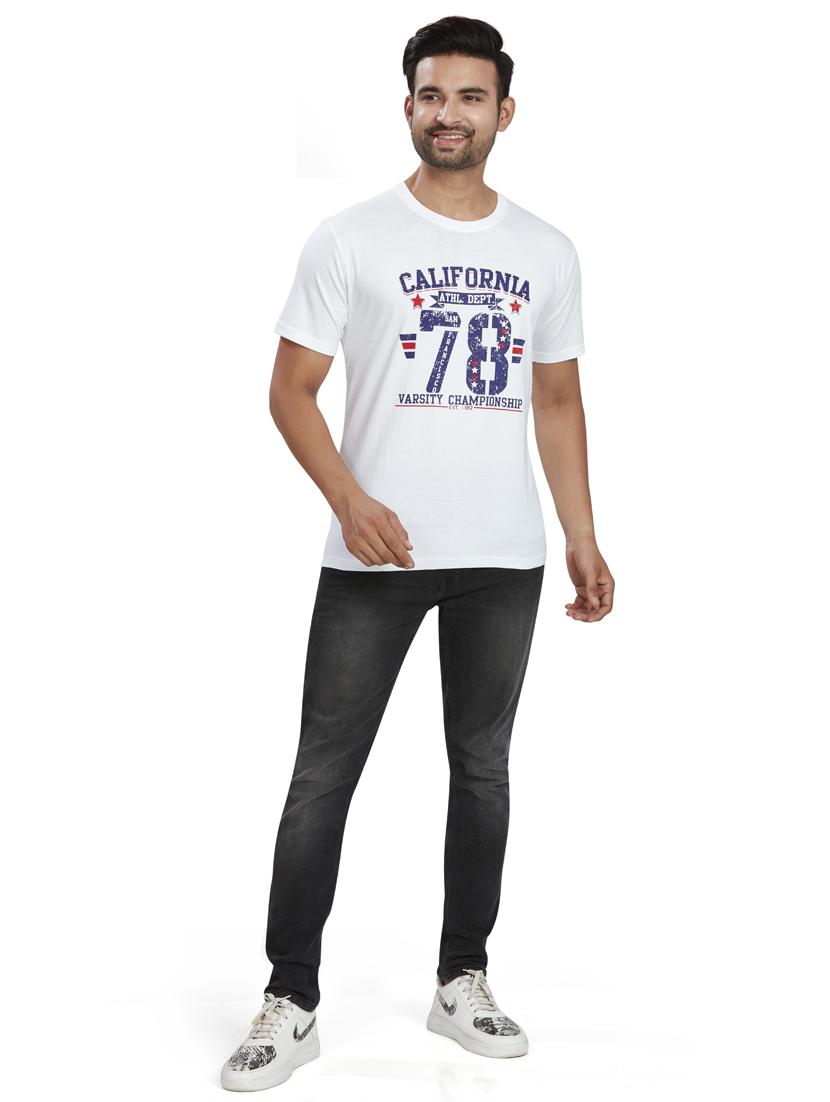 round neck printed regular t-shirt - 19689008 - Standard Image - 3