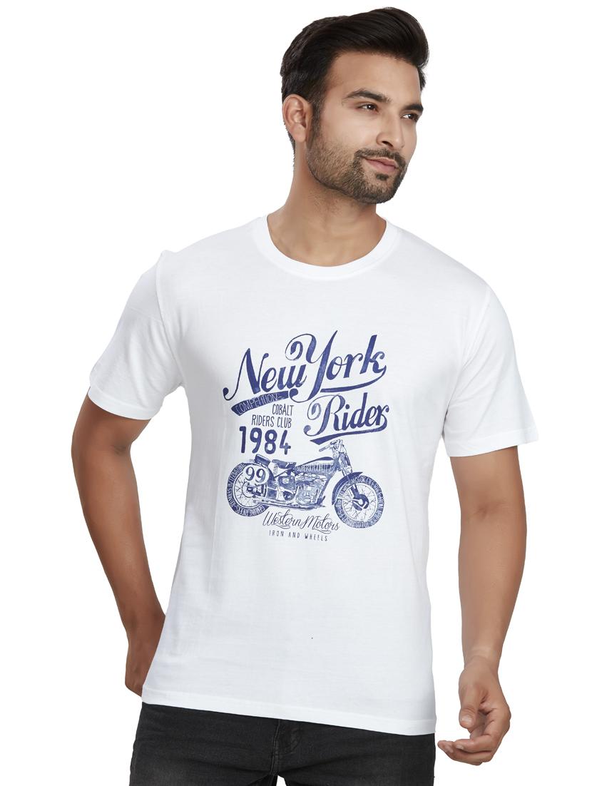 round neck printed regular t-shirt - 19689009 -  Zoom Image - 0
