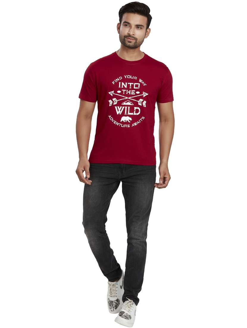 men printed round neck t-shirt - 19689015 - Standard Image - 3
