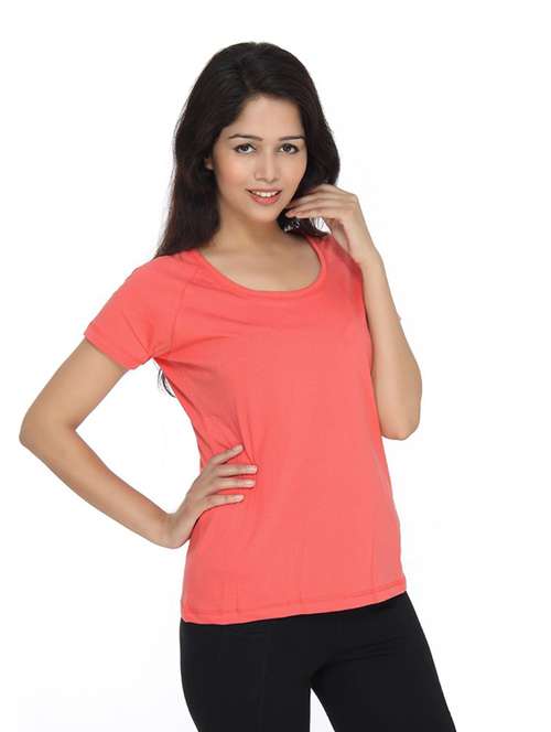 women's plain round neck t-shirt - 19689128 - Standard Image - 0