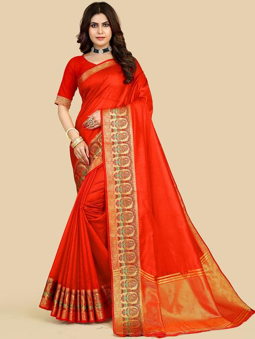 solid with border plain saree - 19690205 - Standard Image - 0