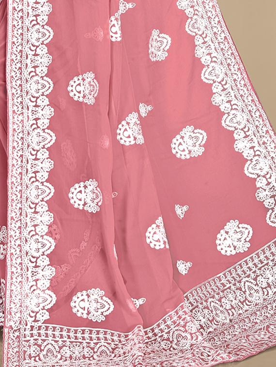 floral embroidered saree with blouse - 19690207 - Standard Image - 3
