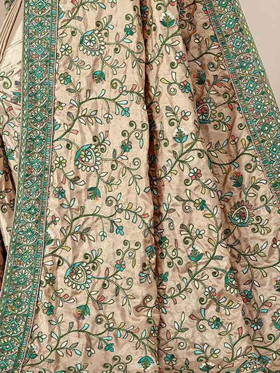 floral embroidered saree with blouse - 19690219 - Standard Image - 3