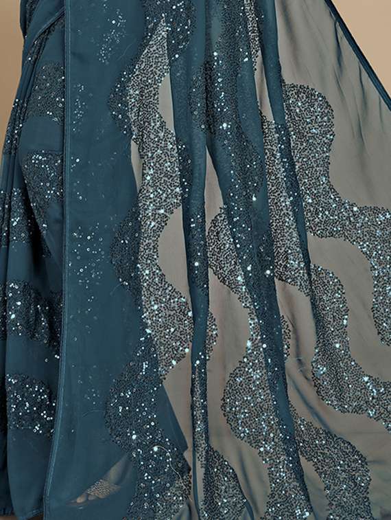 women sequined work saree - 19690232 - Standard Image - 3