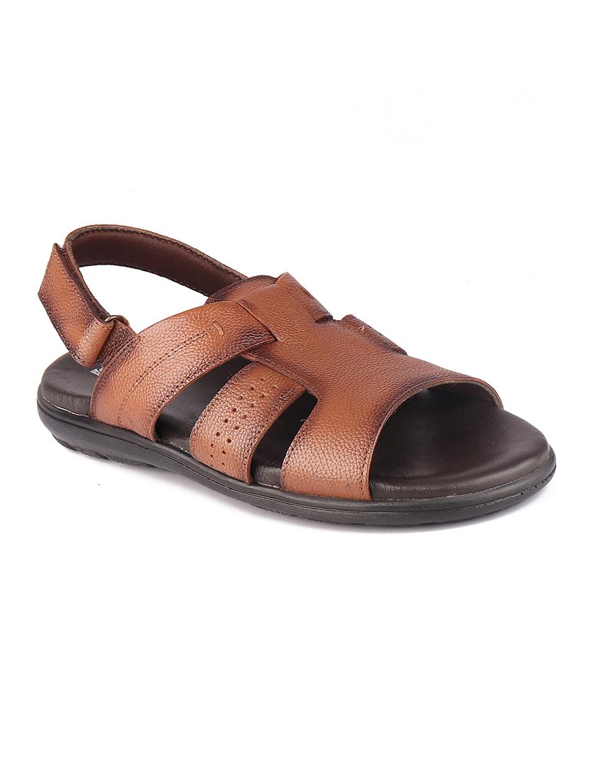 tan leather back strap sandals - 19690306 -  Zoom Image - 0