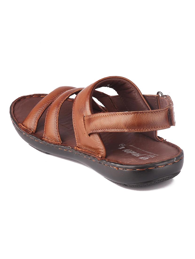 tan leather back strap sandals - 19690310 - Standard Image - 3