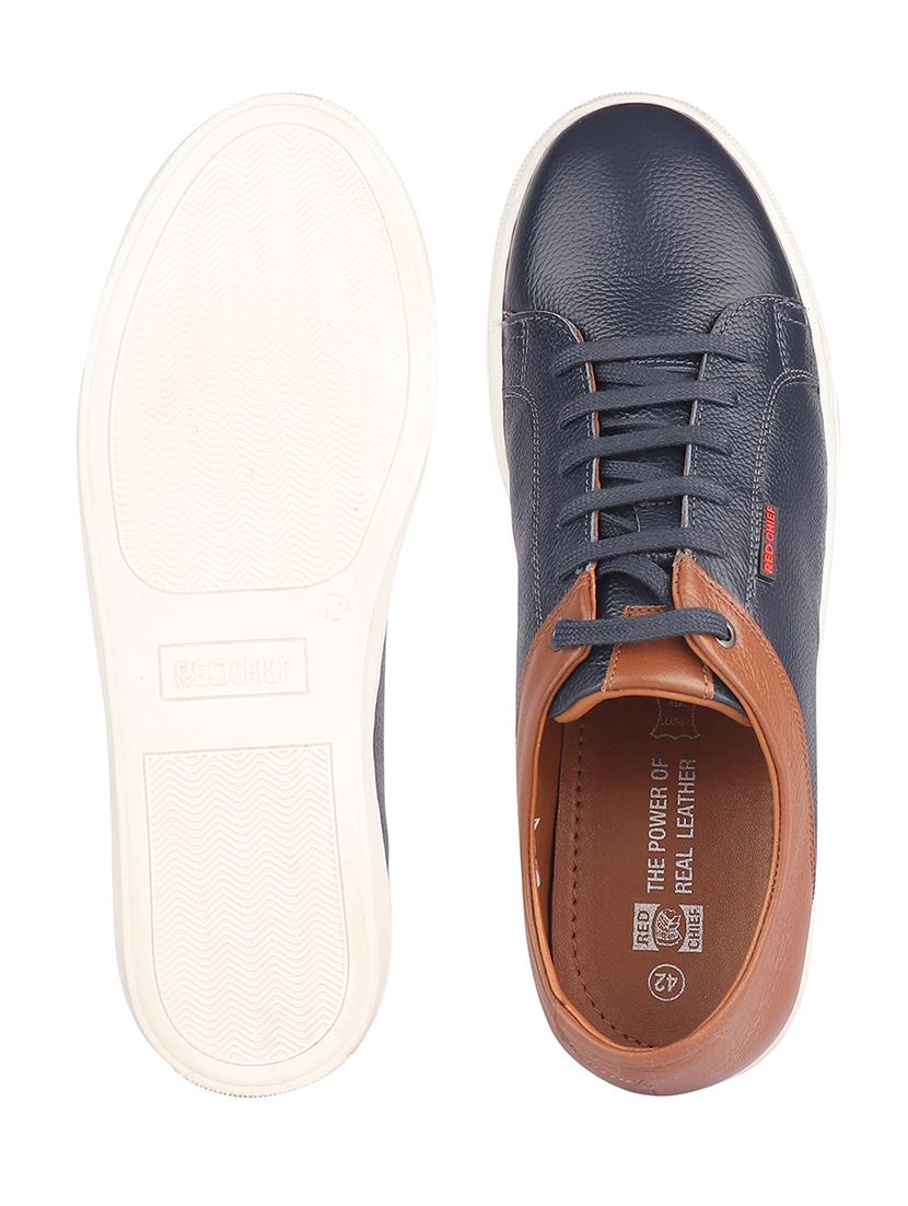 blue leather lace up sneakers - 19690325 - Standard Image - 5