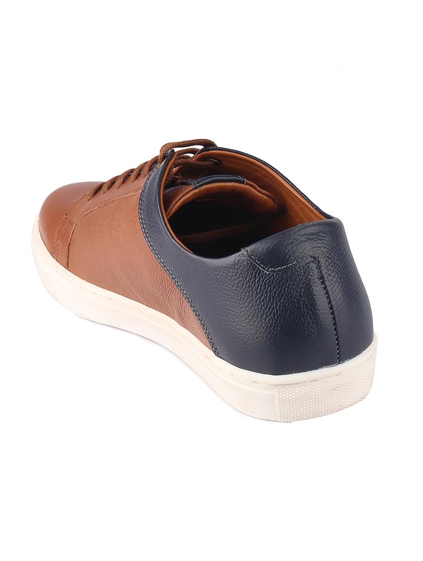tan leather lace up sneakers - 19690326 - Standard Image - 3